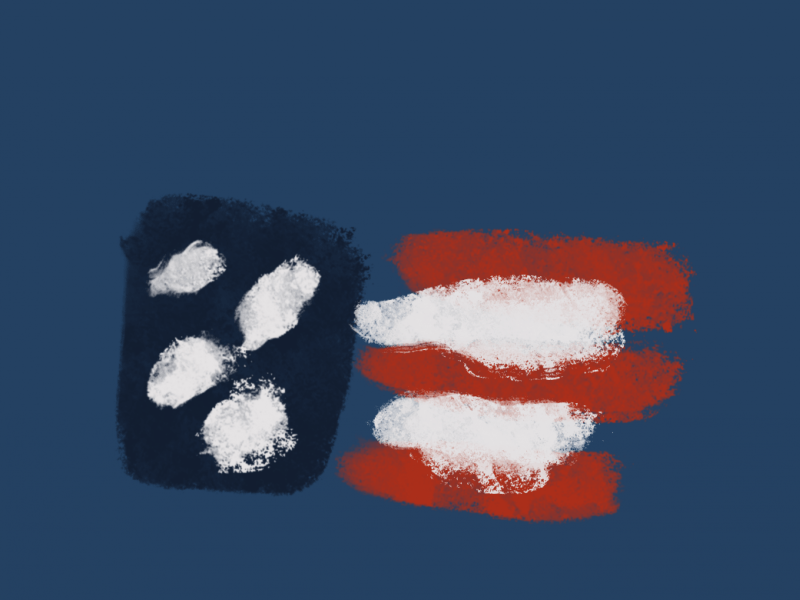 Abstract painting of US flag