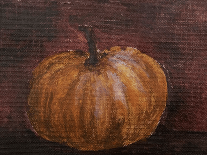 Painting of a pumpkin.