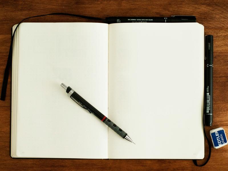 Image of an open notebook.