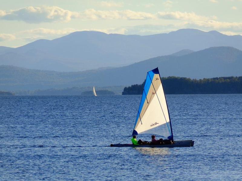 Sailboats on Lake Champlain