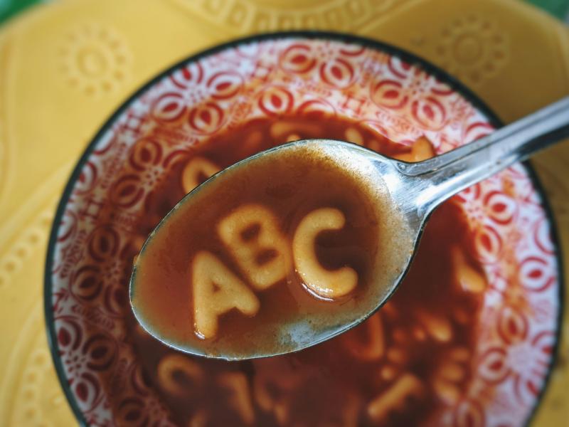 An image of alphabet soup.