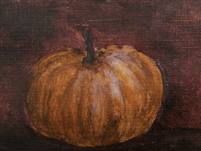 Painting of a pumpkin.