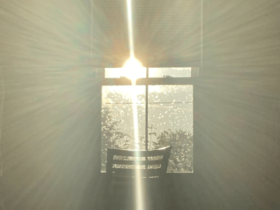 Image of sunlight coming though a window.
