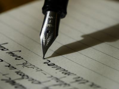 Image of a pen on paper.