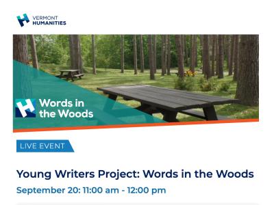 Words in Woods announcement Sept. 20, 2025