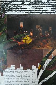 Mixed media message: stand up for human rights!