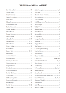 Index of writers and artists for Anthology 16