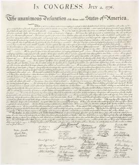 Engraving of The Declaration of Independence