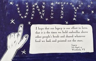 Letterpress print of "Legacy" by Isla Segal
