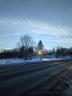 Country village from the road