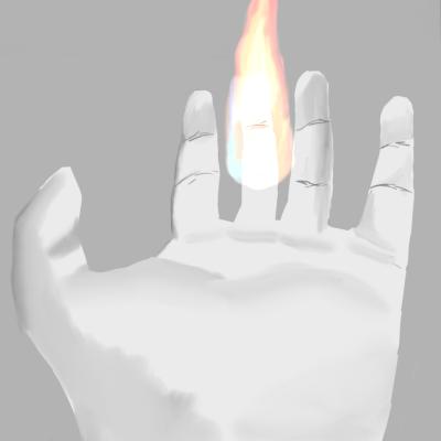 Hand with fire 